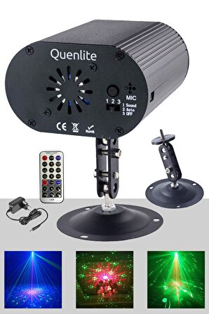 Quenlite QD-50 RGB Sahne Disko Led ve Lazer Işık Bir Arada 12 Çeşit Desen